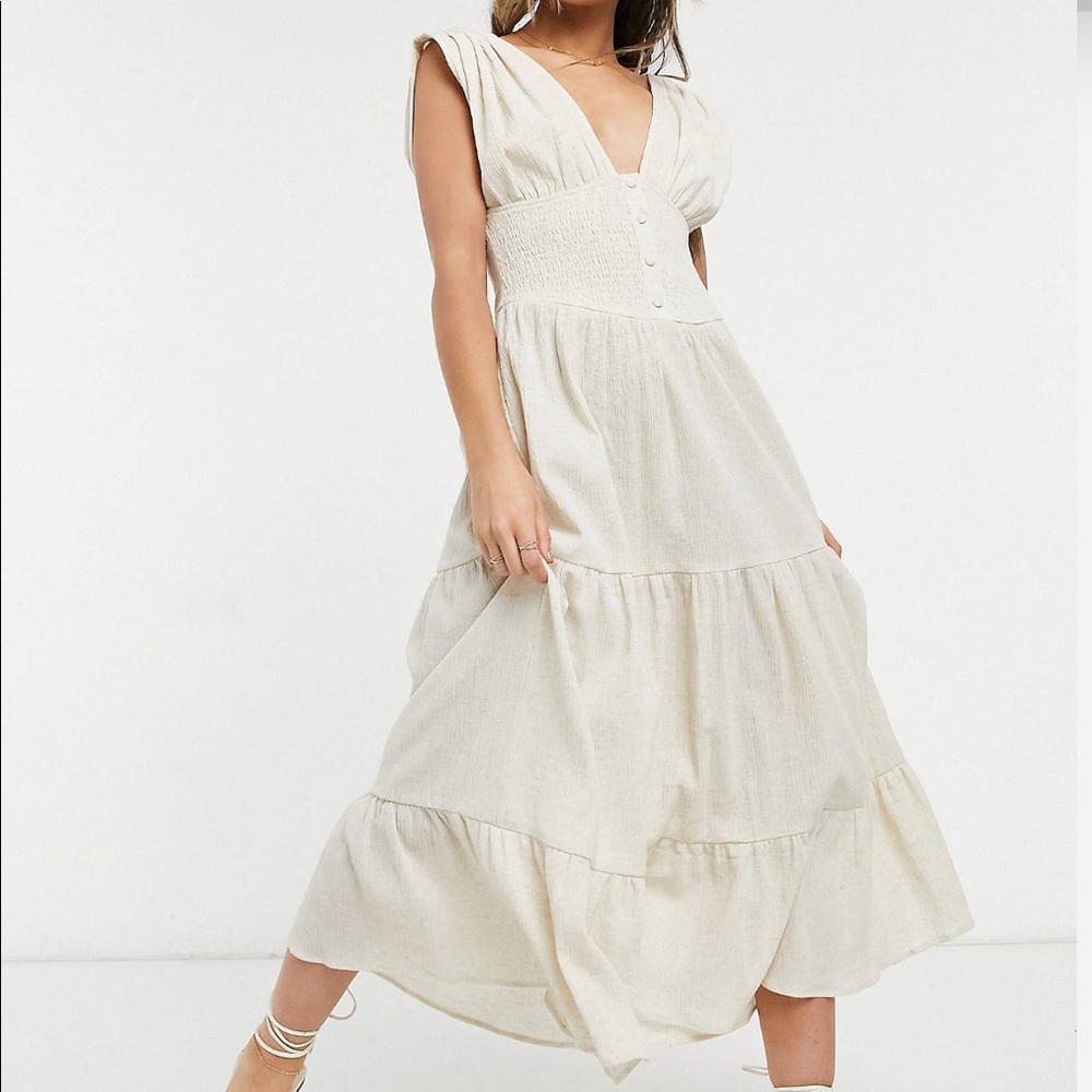 ASOS Midi Sundress in Oatmeal